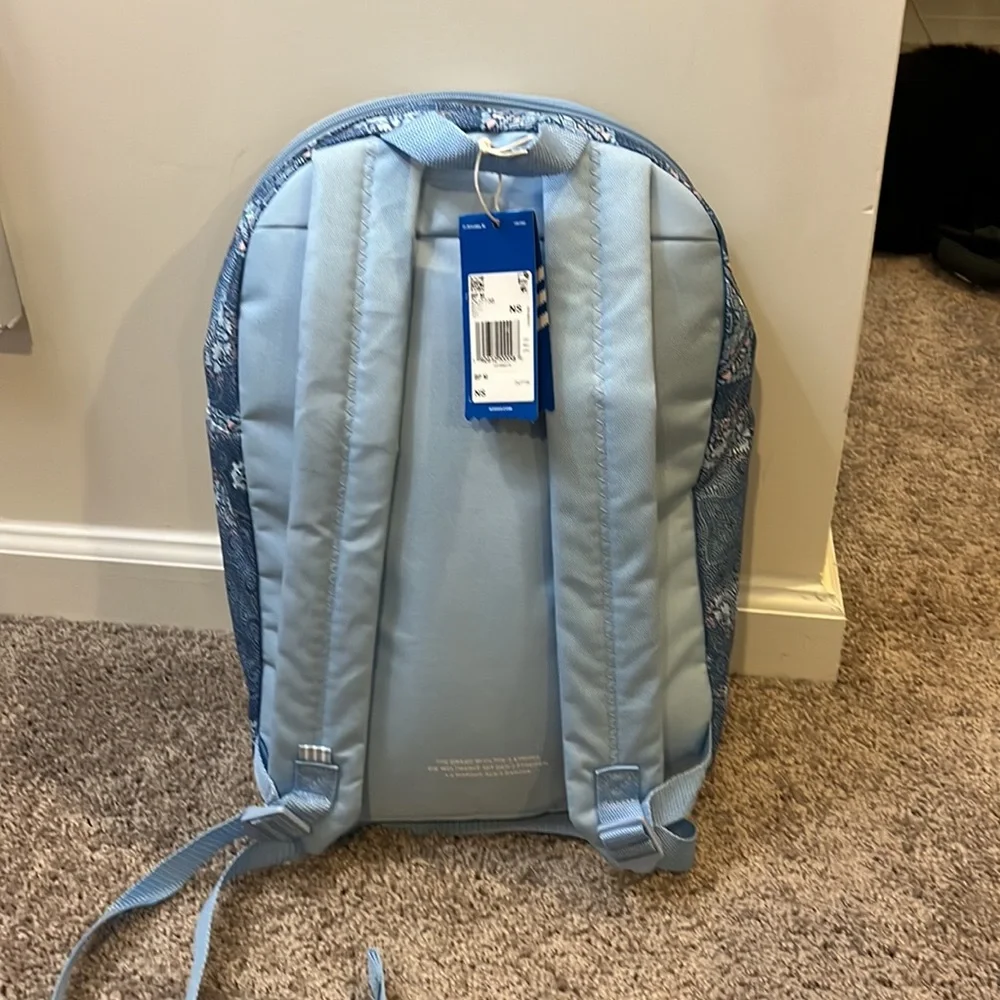 Adidas Basic Backpack book school bag new blue Tapestry Women’s Girls - Picture 6 of 13
